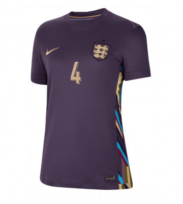 England Declan Rice #4 Udebanetrøje Dame EM 2024 Kortærmet